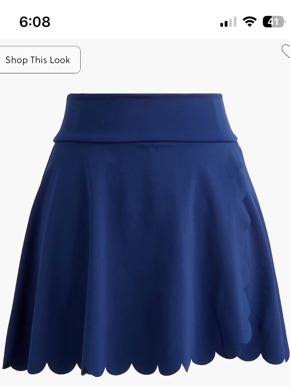 J. Crew Factory Navy Scalloped Active Skort